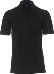 CASA MODA comfort fit poloshirt - stretch - zwart -  Maat: 3XL