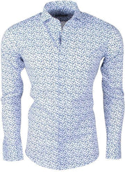 Dom Tower - Heren Overhemd met Trendy Design - Stretch - Wit