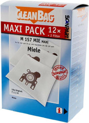 CleanBag M157MIE Maxi  - Stofzuigerzakken -  Geschikt voor Miele F/J/M - 12 stuks