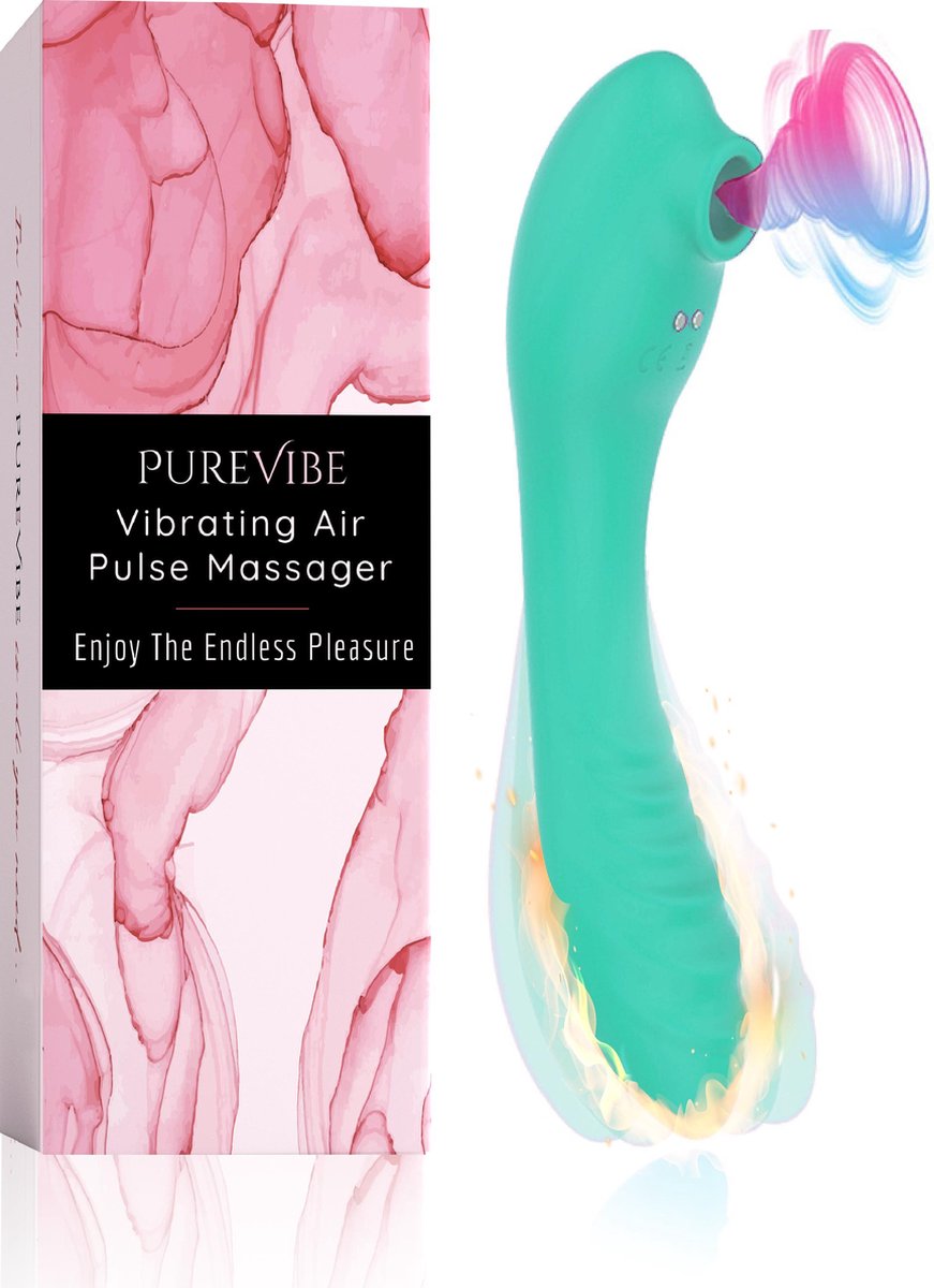Luchtdruk Vibrators voor Vrouwen G spot & Clitoris 3in1 Seksspeeltjes - Clit Sucker - Clitoris Zuiger - Sex Toys Couples - Ook voor koppels - Lichtgroen - Dildo - Sextoys - Clitoris Stimulator