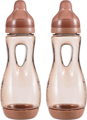Difrax Anti-Colic Handgreep Babyfles Natural - 240 ml - Roodbruin/Brick - 2 stuks