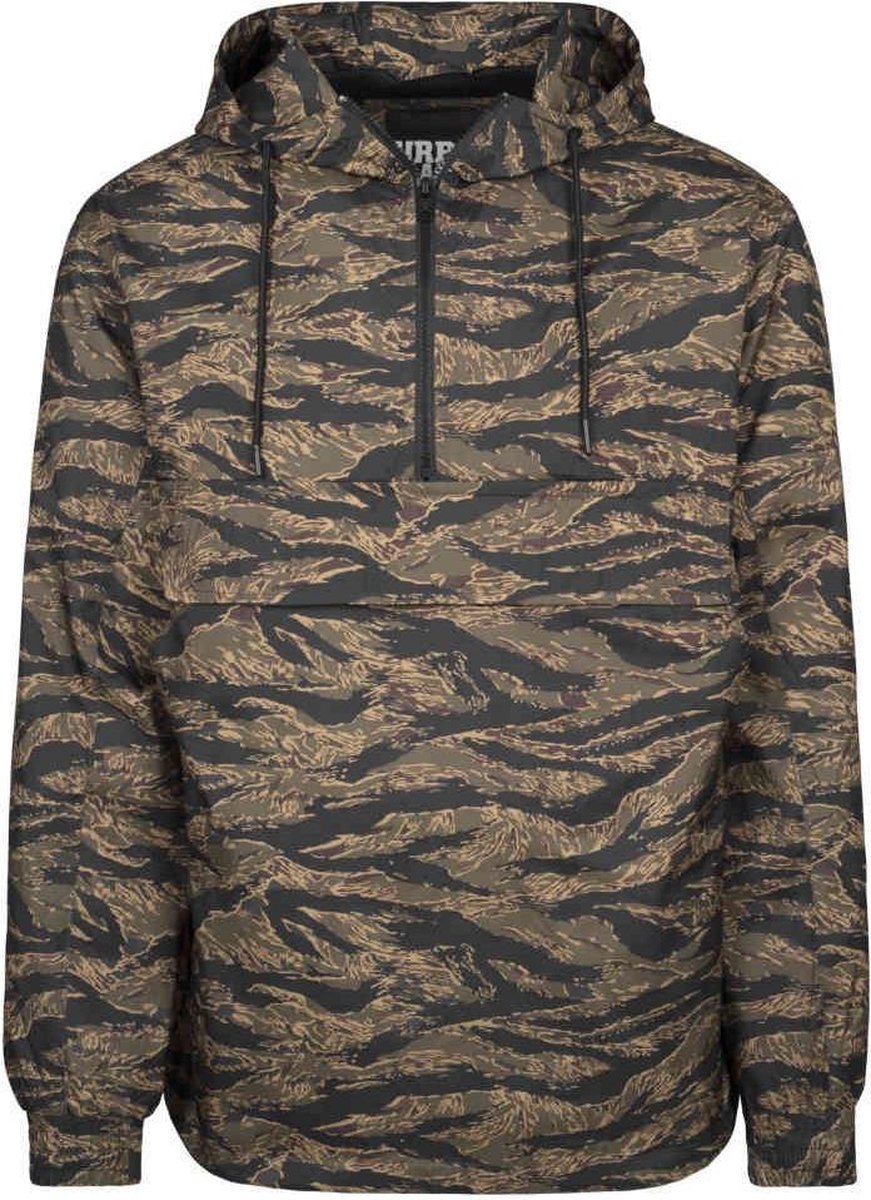 Urban Classics Pullover Jas -M- Tiger Camo Groen/Bruin