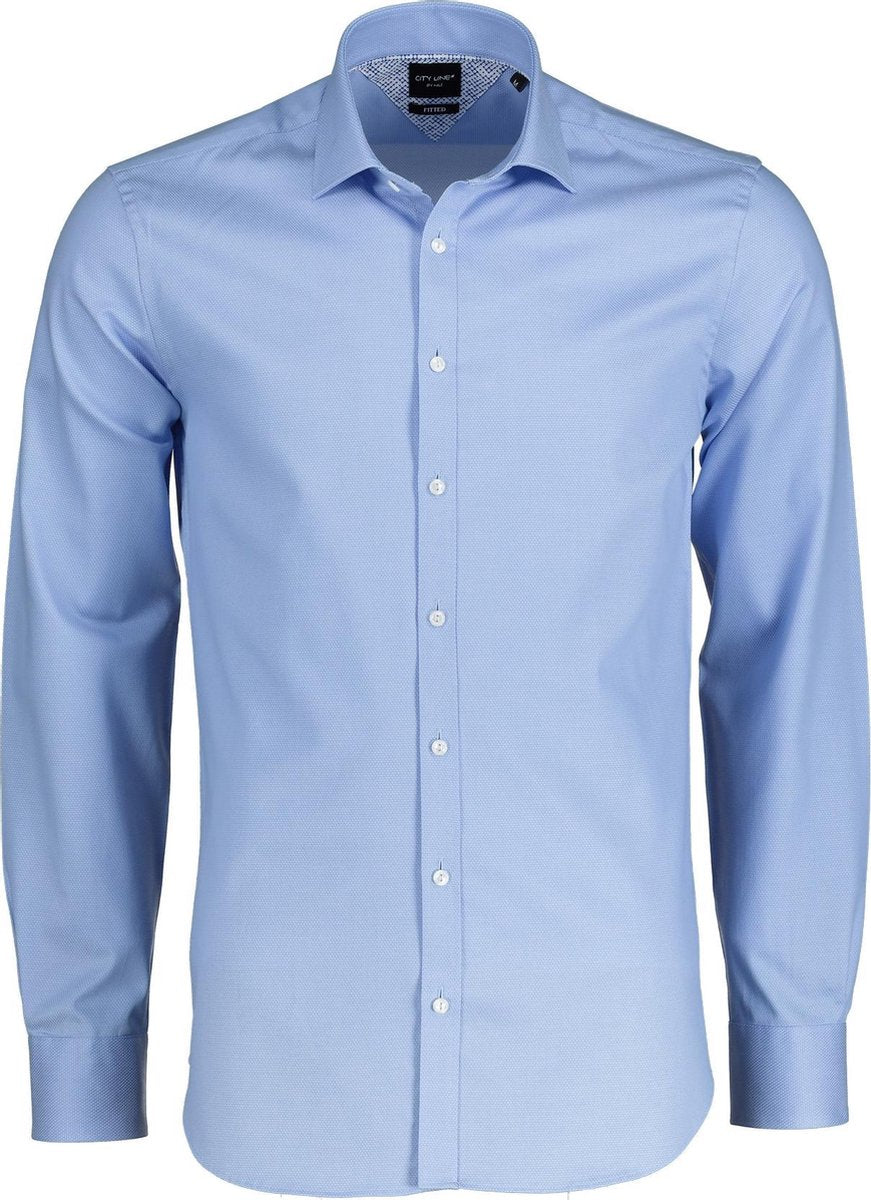 City Line By Nils Overhemd - Body Fit - Blauw - S
