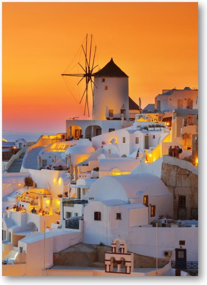 Oia bij zonsondergang