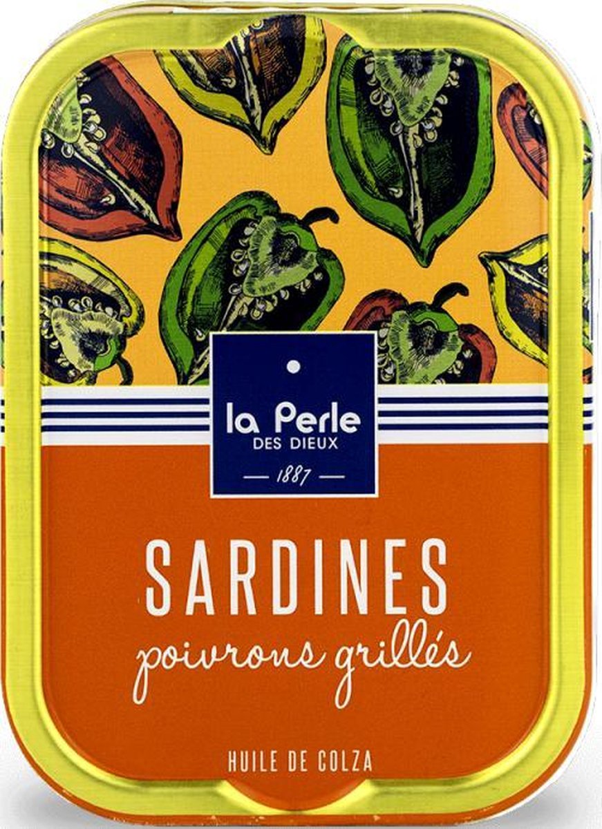 Sardientjes in blik La Perle des Dieux Sardines Poivron Grillees
