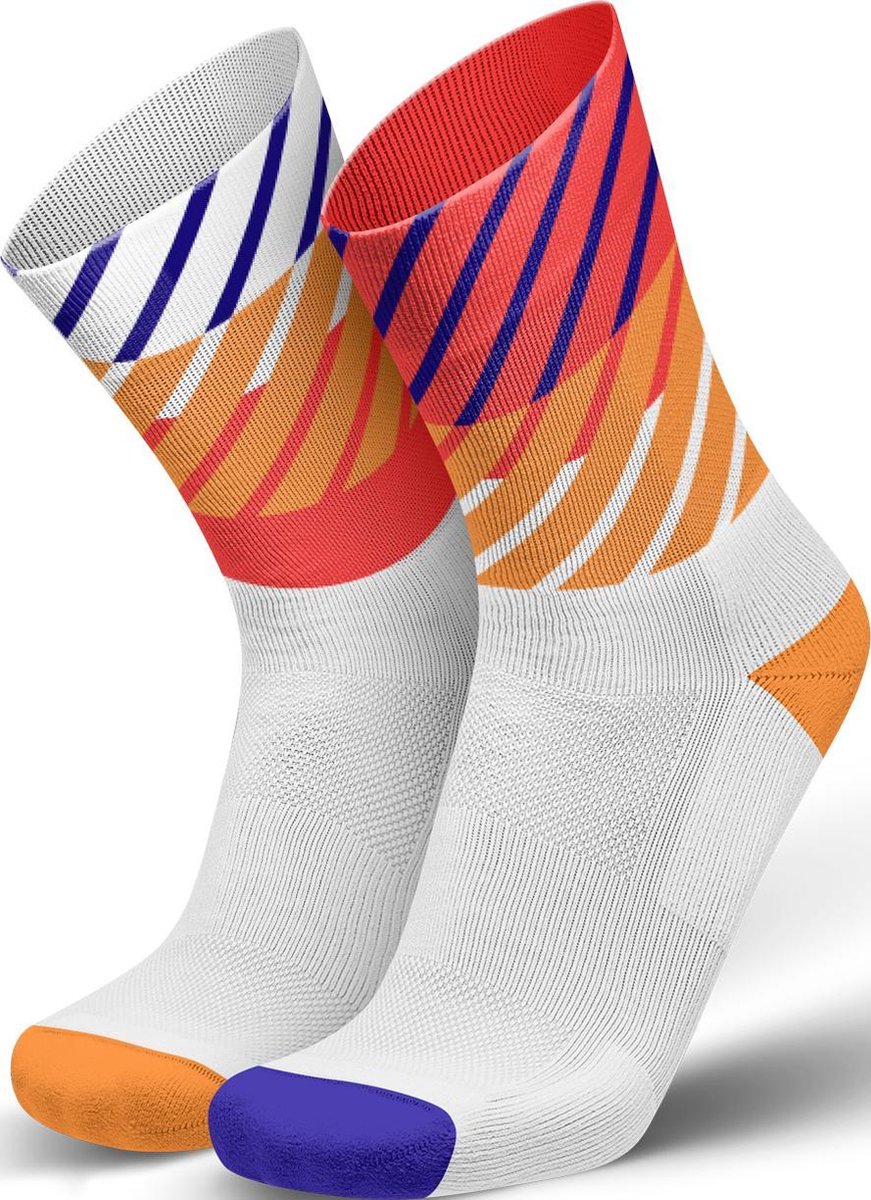 Incylence Running Sock Diagonals Orange Inferno