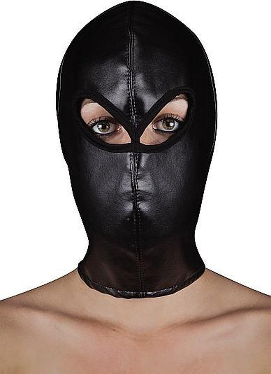 Extreme Leather Hood with Ribon Ties