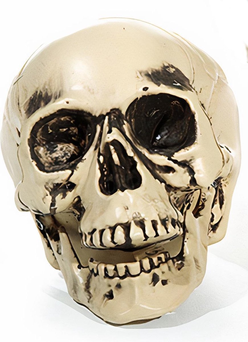Verhaak Doodshoofd Halloween 10 Cm Beige