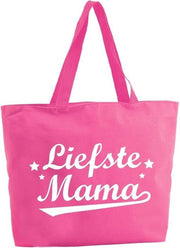Liefste Mama shopper tas - fuchsia roze - 47 x 34 x 12