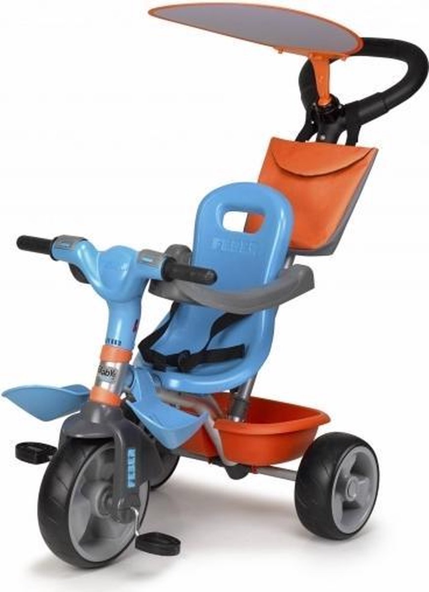 Driewieler met Duwstang Fiets Baby Kleuter Loopauto met Muziek - Blauw / Oranje