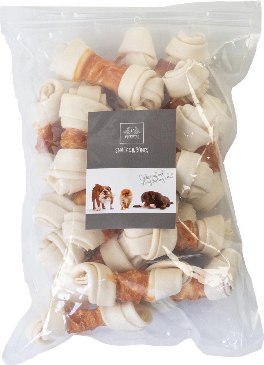 Petstyleliving - Wit geknoopt bot met kip 6