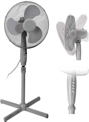 Relaxwonen | Statiefventilator | In te stellen op 3 standen | met oscillatie | ⌀40cm | Wit |45 Watt | Staande ventilator