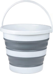 Opvouwbare/inklapbare emmer wit/grijs 22 liter - Vis of camping emmertjes - strand/zand emmers opvouwbaar