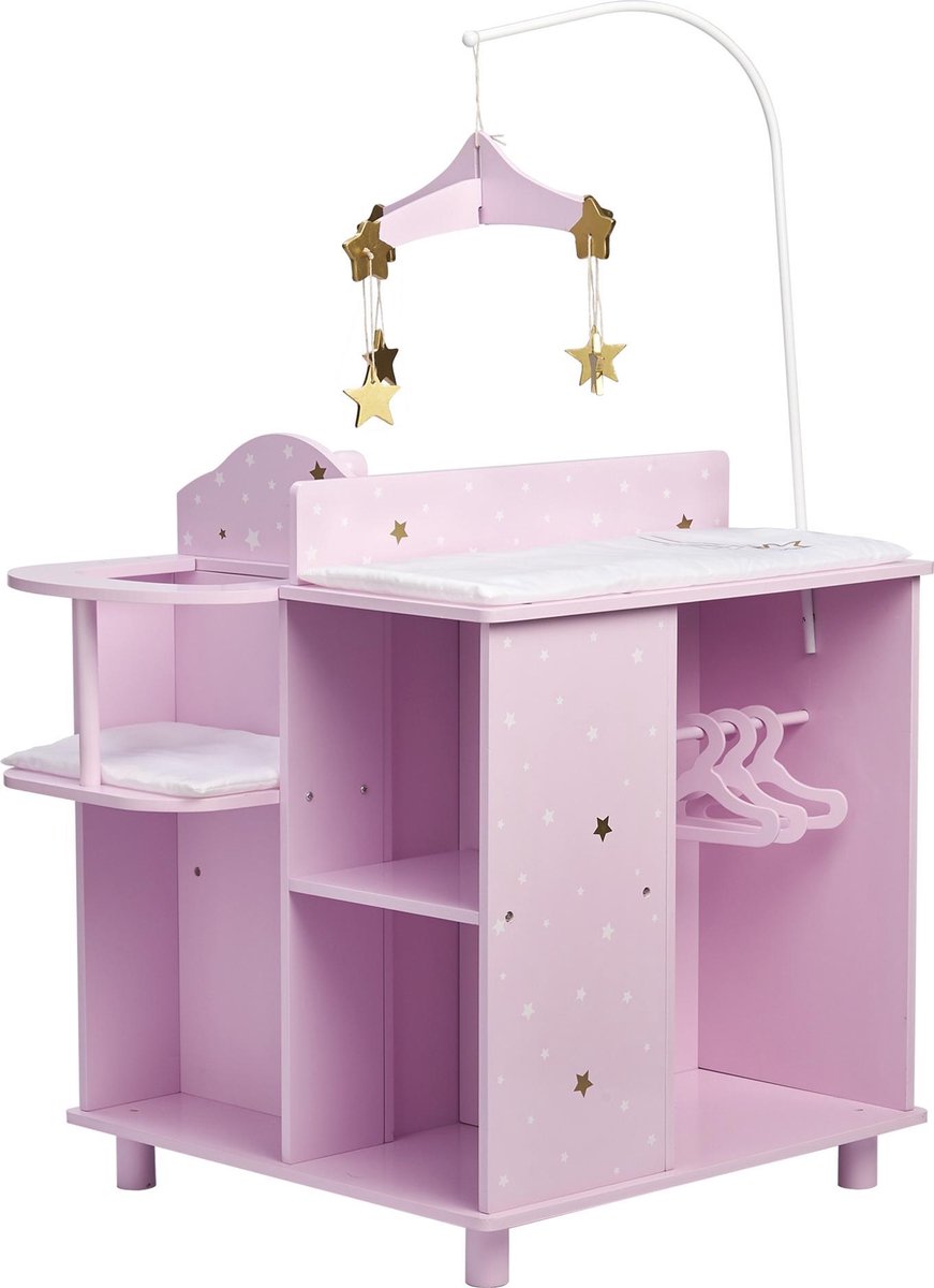 Houten verschoontafel met opbergruimte Olivias World TD-0203AP