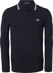 Fred Perry polo lange mouwen - blauw -  Maat: 3XL