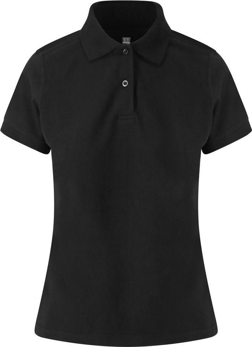 AWDis Gewoon Polos Womens Girlie Stretch Pique Polo Shirt (Zwart)