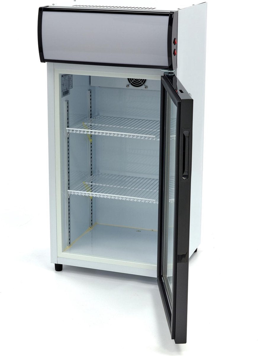 Barkoeling 80 Liter - Tafel Model - Dubbel Glas - met Slot - Temperatuur Controller - Incl. 2 RVS roosters - Drank Koelkast - Maxima