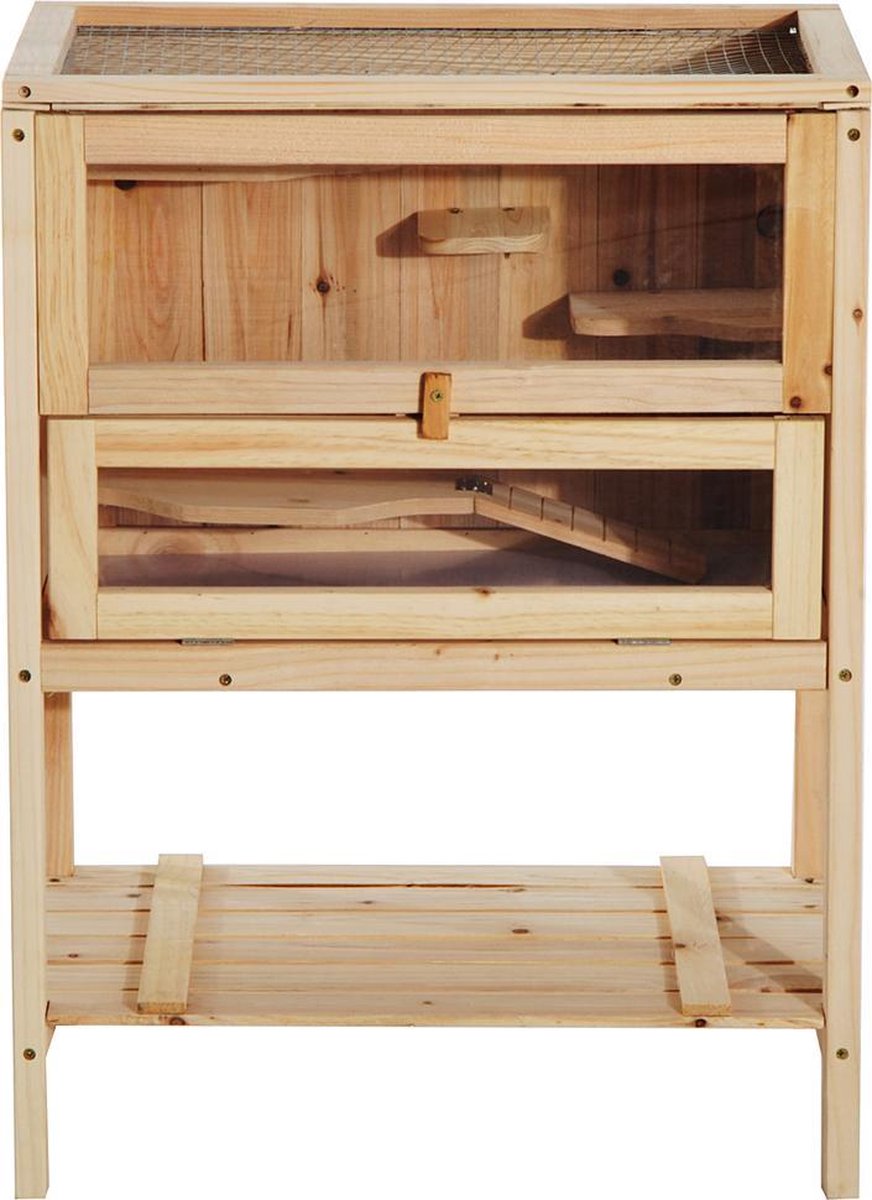 Hamsterkooi - Hamster - Knaagdierenkooi - Dieren - Hout - L60 x B40 x H80 cm