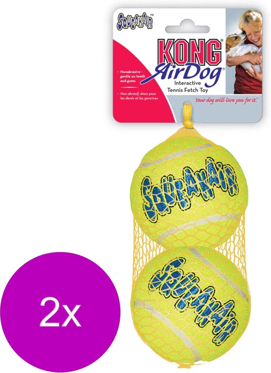 Kong air squacker tennisball medium - 2 st à 3 st