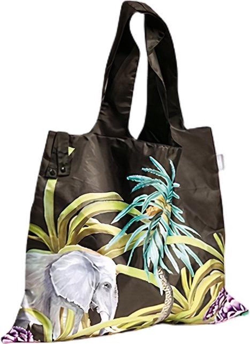 Cedon Shopper Tropisch 50 X 42 Cm Polyester Zwart/groen