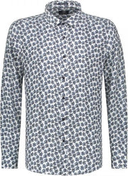 Dstrezzed Overhemd Regular Fit Print Blauw/Wit (303234 - 100)