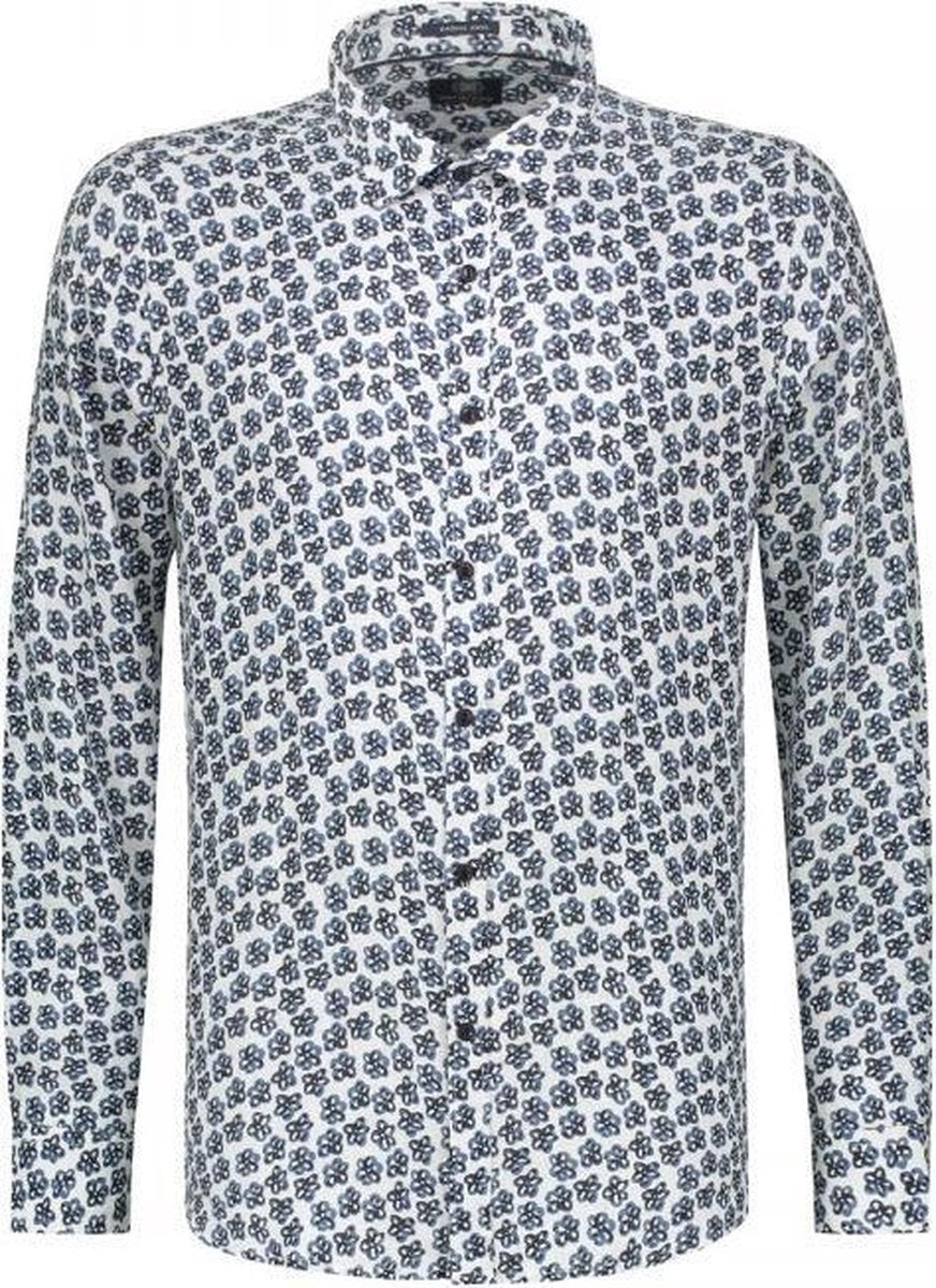 Dstrezzed Overhemd Regular Fit Print Blauw/Wit (303234 - 100)