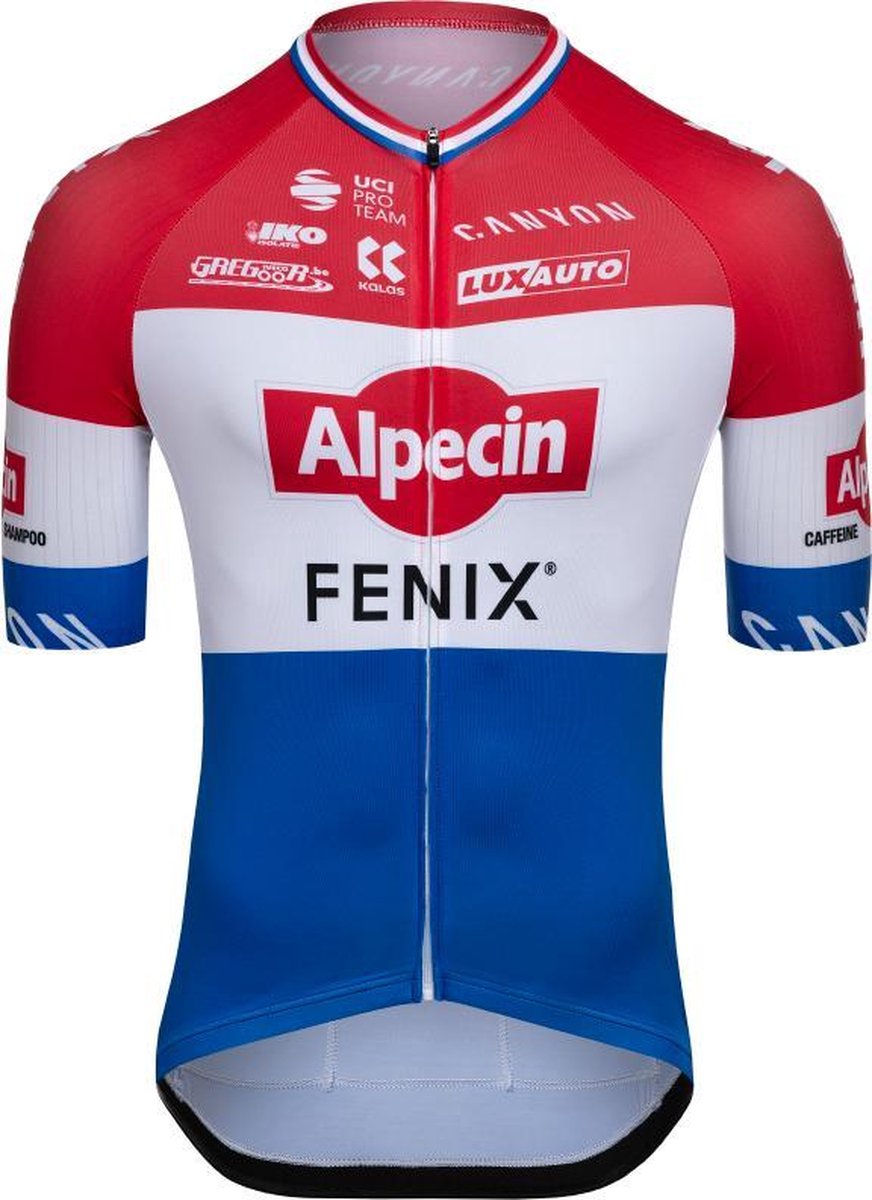 Fietstrui Alpecin Fenix Kalas Nederlands Kampioen Mathieu van der Poel Maat XXXL