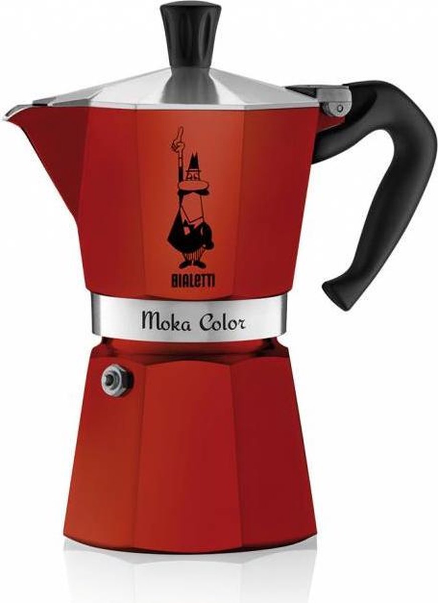 Bialetti Moka-Express - Rood - Voor 6 Kopjes en Yourkitchen E-kookboek