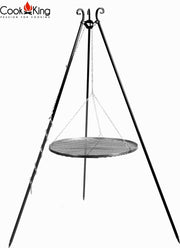 CookKing Grill Tripod Zwart 180 cm met Zwart Stalen Rooster 50 cm