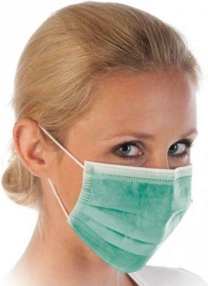Groene Mondmaskers 10 stuks