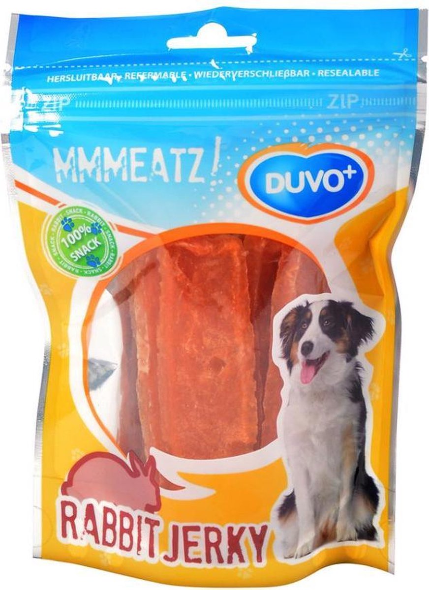 Duvo + rabbit - jerkey - konijn - filet - hondensnacks