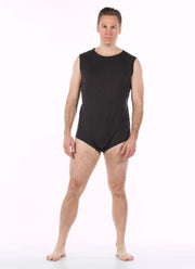 Body met drukknoopsluiting - Mouwloos - 4Care - Antraciet - XS