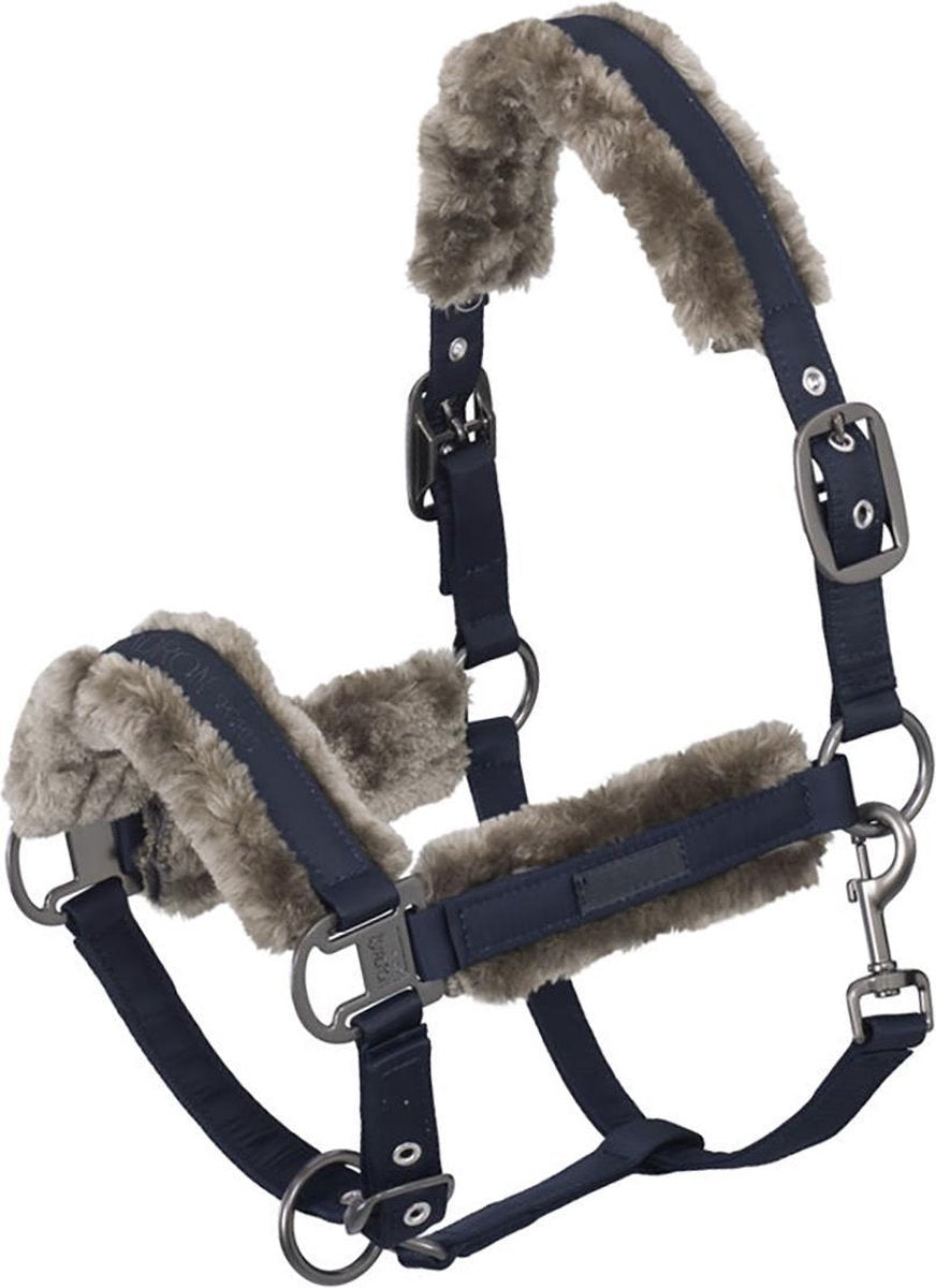 Eskadron Halster  Classic Double Pin Glossy Faux Fur - Dark Blue - cob