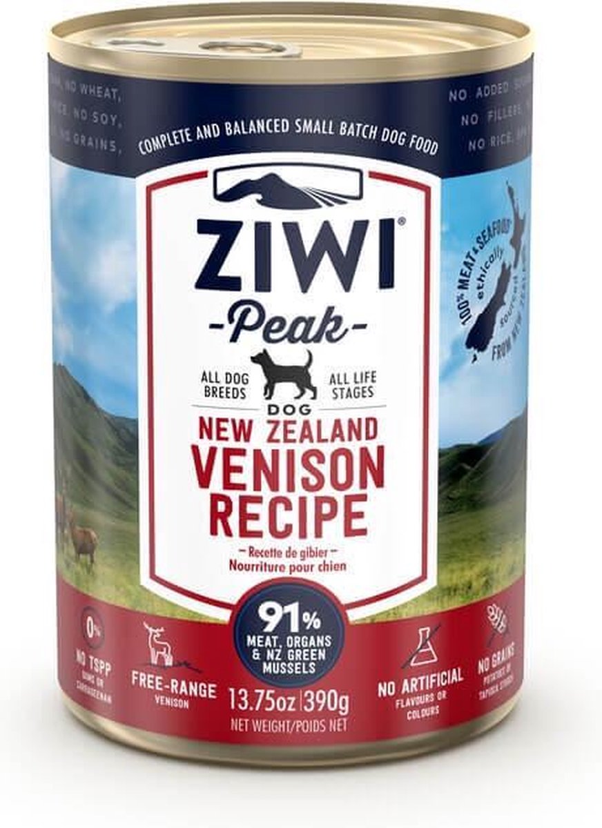 ZIWI Peak Hondenvoer - Hert - Blik - 12 x 390 g
