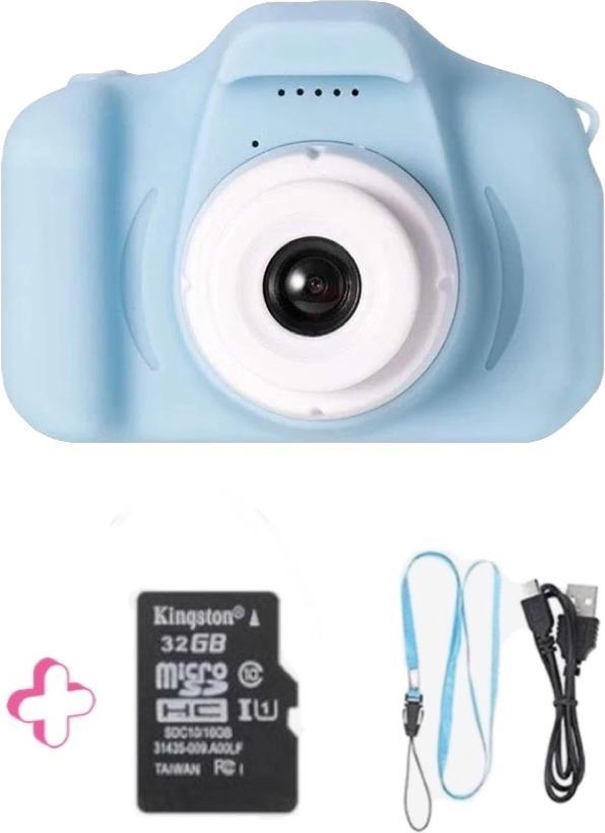 Digitale Speelgoed Kindercamera Blauw 32gb met Foto en Videofunctie