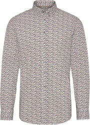 Bugatti Casual Shirt Brique/Antraciet maat S