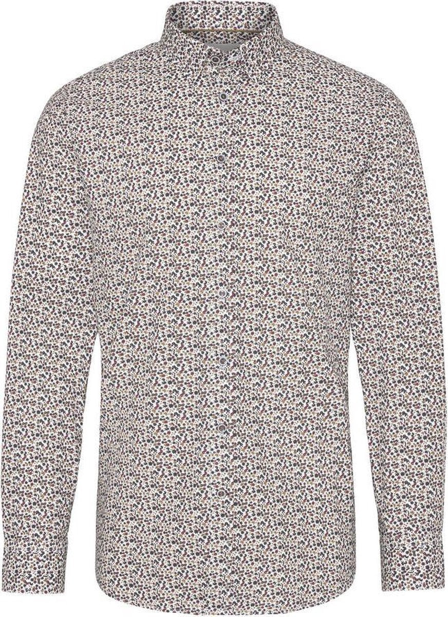 Bugatti Casual Shirt Brique/Antraciet maat S