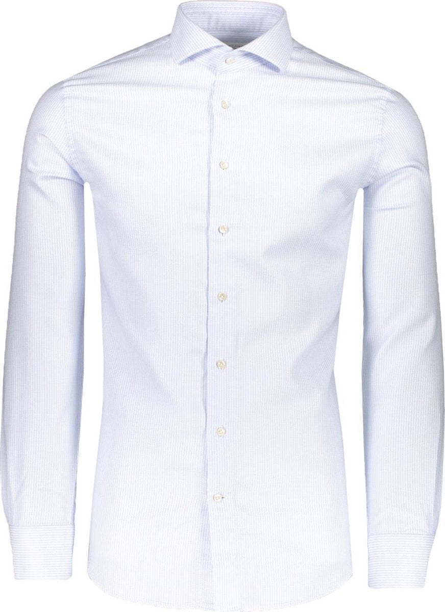 Profuomo   Overhemd Blauw  - Maat UK17.5-EU44 - Heren - Lente/Zomer Collectie - Katoen