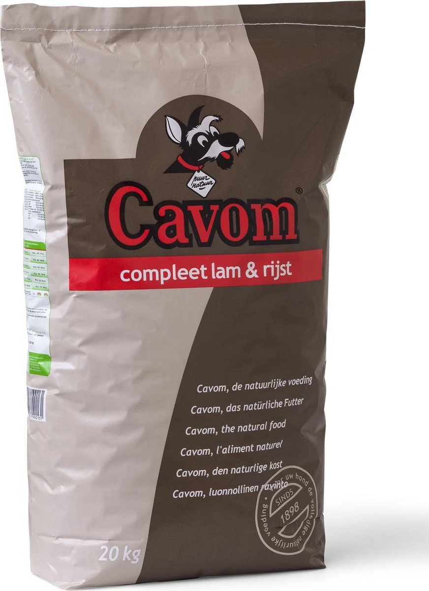 Cavom Compleet Lam & Rijst - Hondenvoer - 20 kg