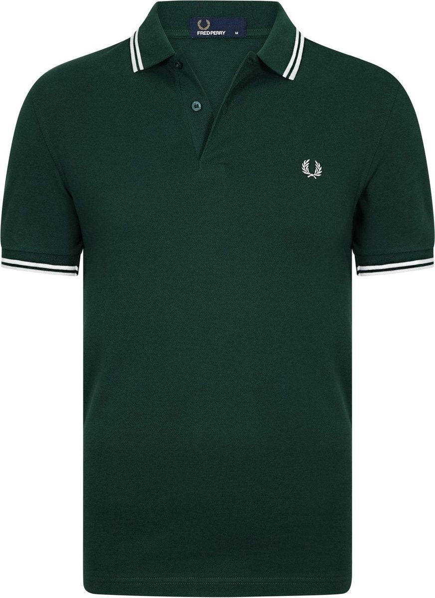 Fred Perry M3600 polo twin tipped shirt - heren polo Ivy / Snow White -  Maat: 3XL