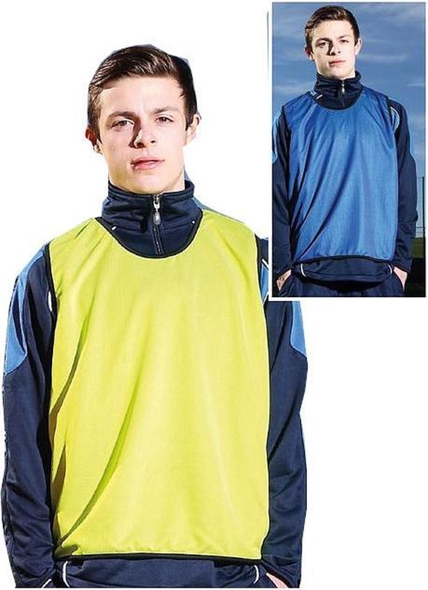 Precision Trainingshesje Dubbelzijdig Polyester Blauw/geel Mt S