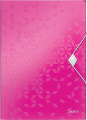 Dossiermap leitz wow 3-klep a4 pp roze