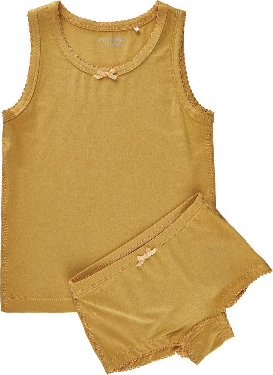 Minymo Ondergoedset Meisjes Viscose Oranje 2-delig Maat 134