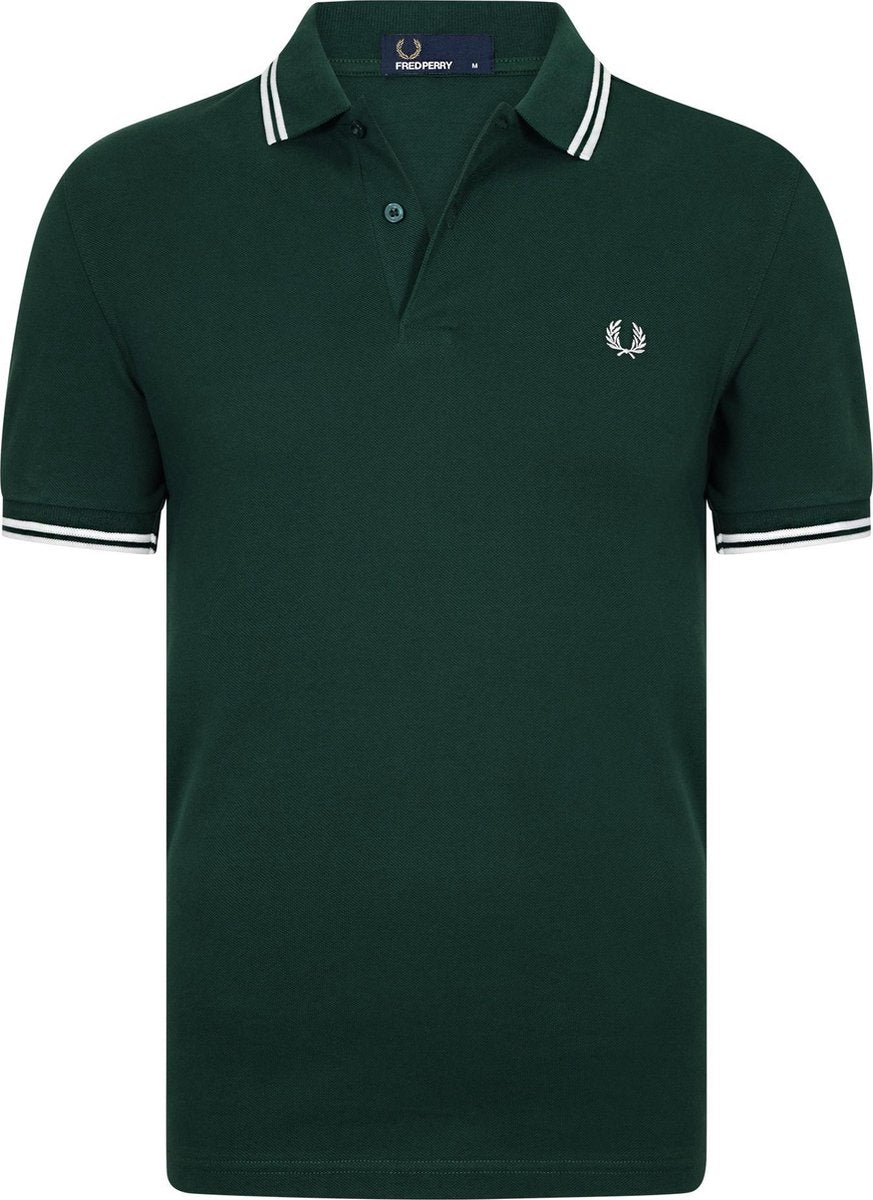 Fred Perry M3600 polo twin tipped shirt - heren polo Ivy / Snow White -  Maat: 3XL