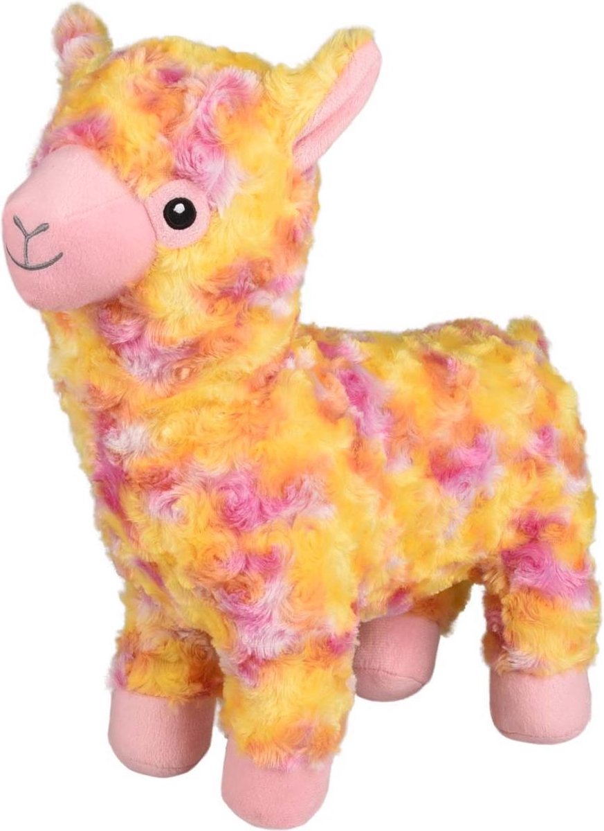 Hondenspeelgoed lorio pluche lama large geel 38 cm Flamingo