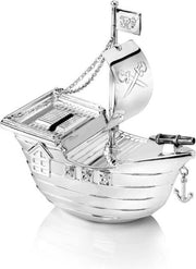 Zilverstad - Spaarpot - Piratenboot - Verzilverd