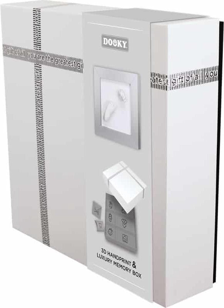 Dooky Gift handafdruk 3D Deluxe zilver & memory box