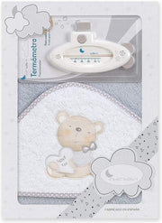 Interbaby Badaccessoires Love 100 Cm Katoen Grijs 2-delig