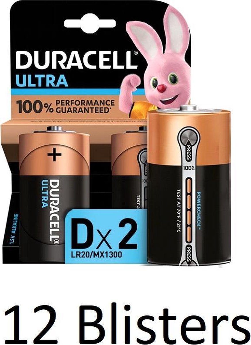 Duracell Ultra alkaline D-batterijen – 24 stuks