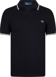 Fred Perry M3600 shirt - polo Black / Porcelain / Porcelain